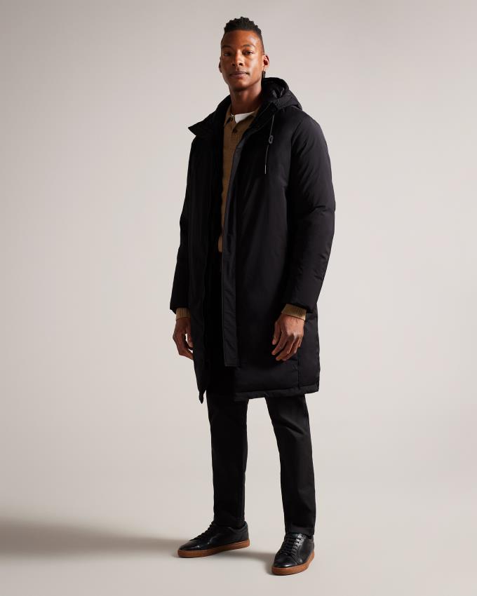 Manteau Ted Baker Heavy Long Padded Noir Homme | LAE-92760897